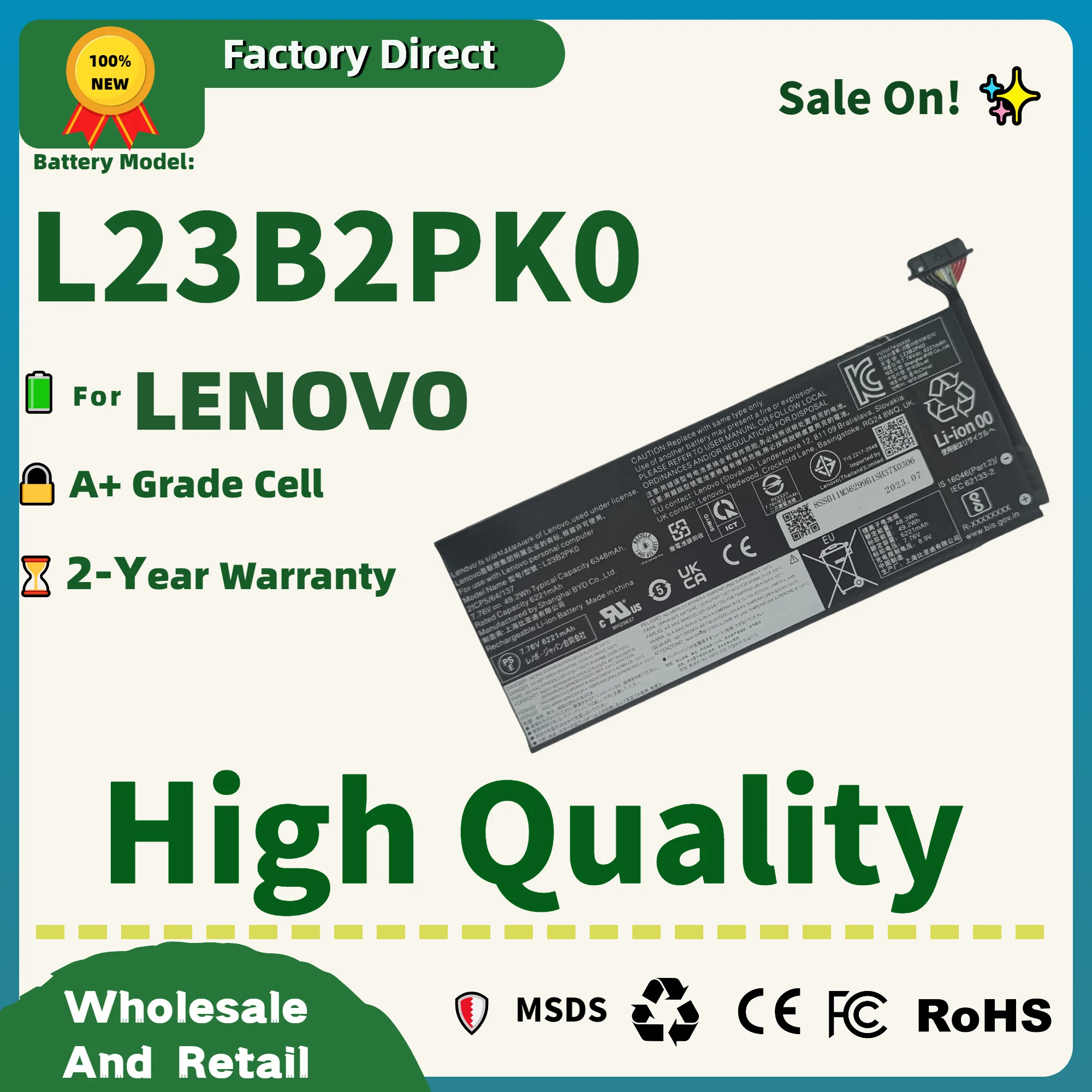 

FRLAN L23B2PK0/L23M2PK0/L23C2PK0 Factory Direct 49.2Wh Battery for Lenovo Legion Go 8APU1 Handheld+2-Year Warranty