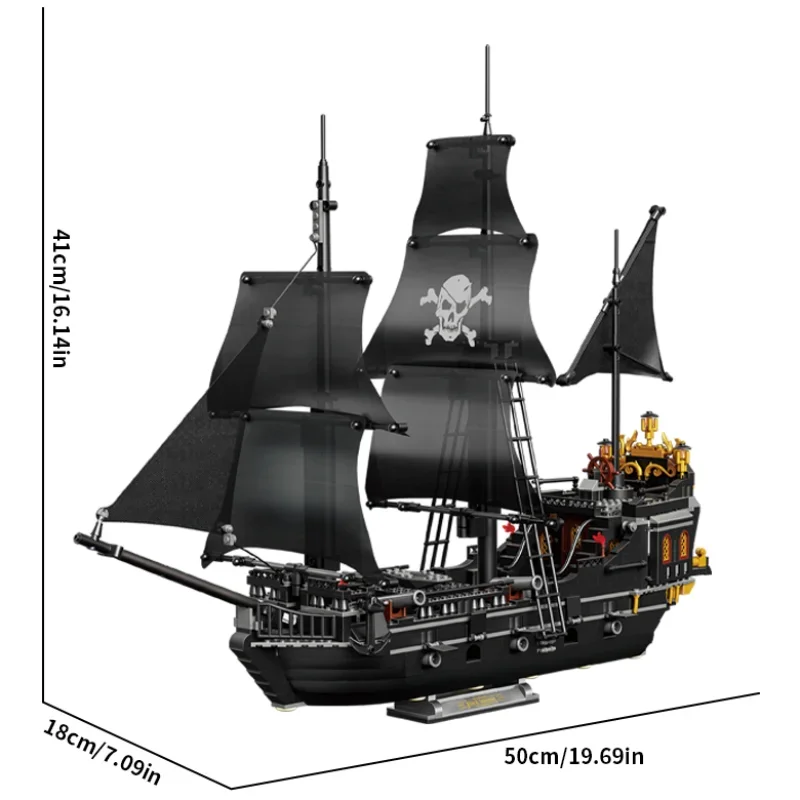 Décennie s de Construction Noirs 7.5 Ate Sunshine pour Enfant, Modèle de Bateau Fantôme Seton, Briques à Assembler, Jouets de Décoration de Bureau, Cadeaux de Noël, 1424 Pièces