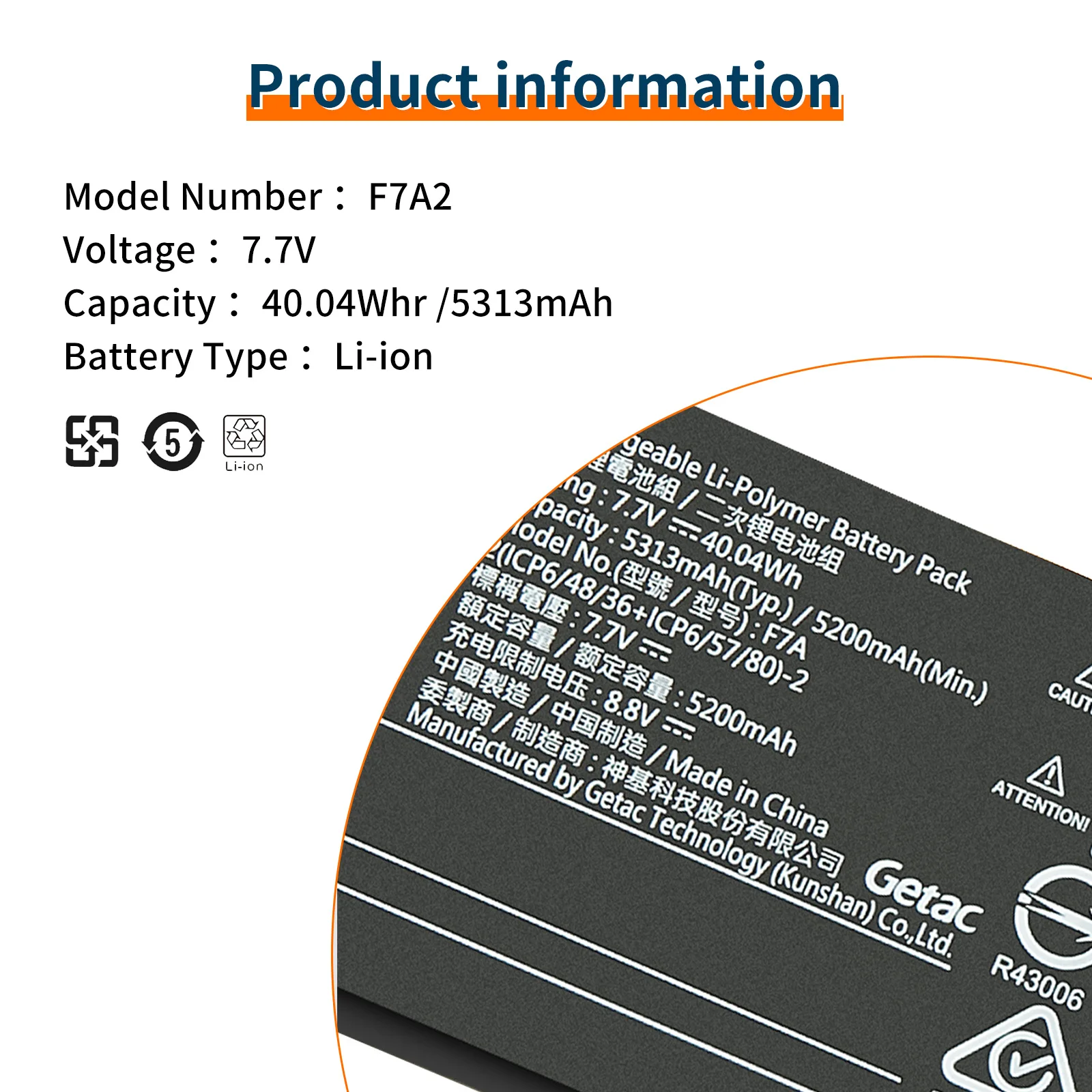 Imagem -05 - Bateria de Substituição Li-polímero para Steam Deck Handheld Gamepad Controller Baterias Recarregáveis F7a 8.8v 5200mah