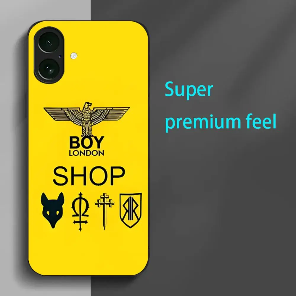 B-Boy L-Londo-n Vogue Brand Phone Case For iPhone 16 15 14 13 12 11 X XR XS 8 Plus Mini Pro Max Soft black Shockproof Cover