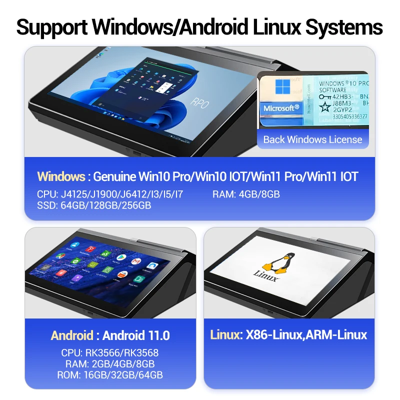 نافذة 11.6 بوصة حتى نقطة نهاية ماكينة الصراف الآلي للكمبيوتر بلازا إدارة طابور نقاط البيع نظام المبيعات القهوة مع نقطة نهاية Pos للطابعة #4