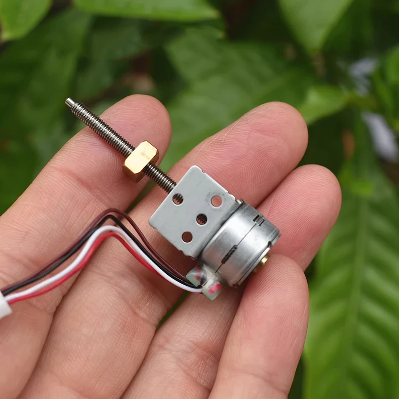 

15BY Mini 15mm 2-Phase 4-Wire Stepper Motor Linear Screw Rod Copper Nut Moving Block Stepping Motor