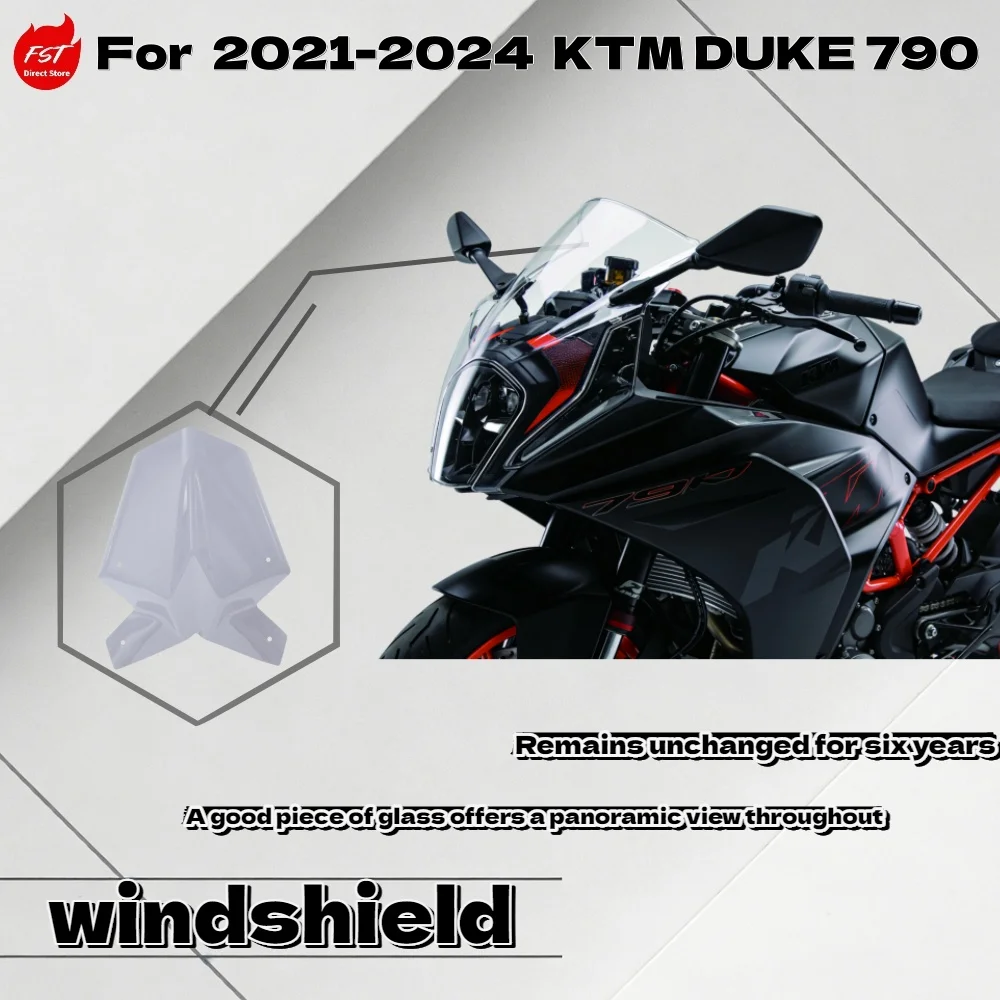 

Ветровое стекло для KTM Duke 790 Racing 2018-2024, передний обтекатель, аксессуары для мотоциклов для улучшения впечатлений от езды