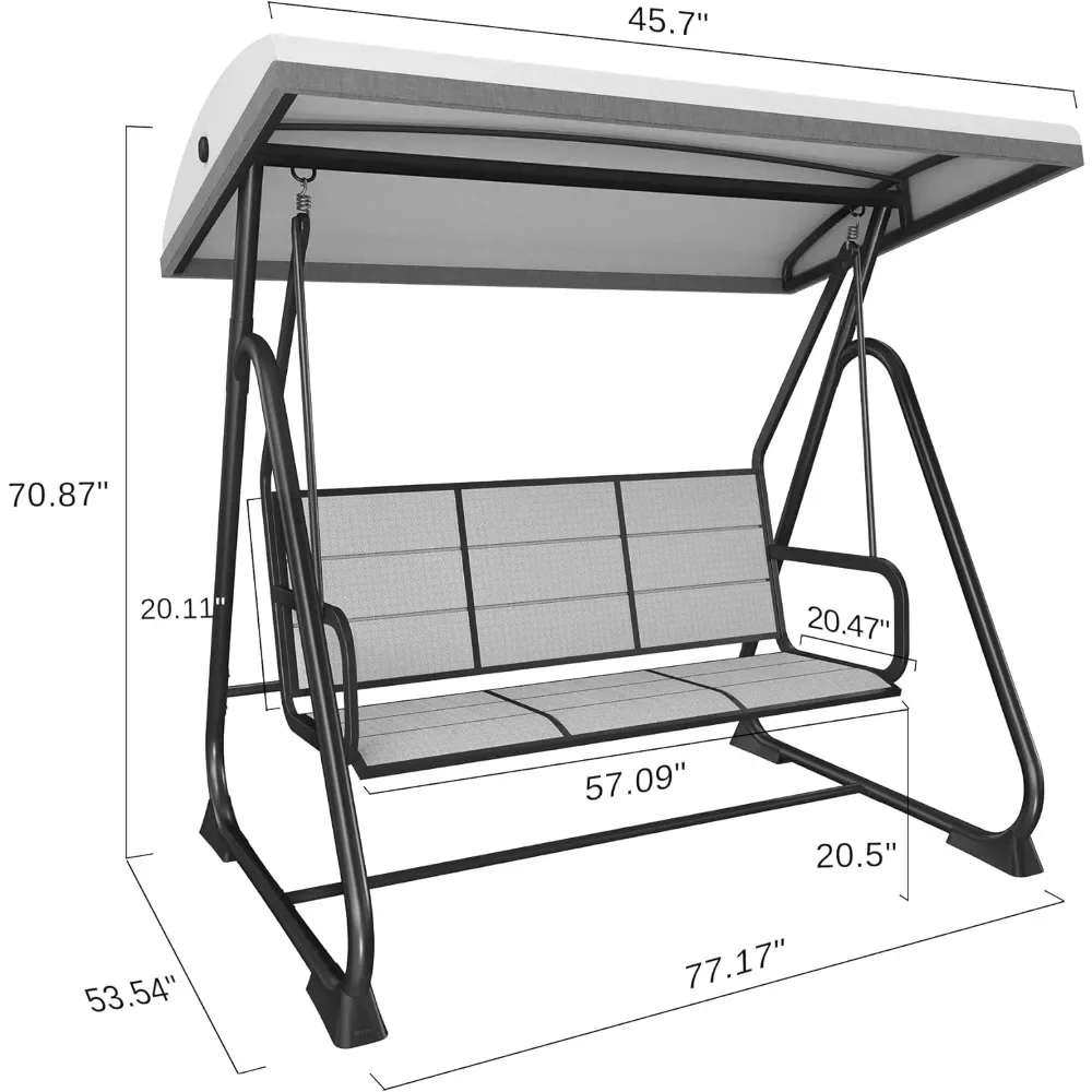 Swing Sets for Backyard with Adjustable Canopy, Corrosion Resistance and Rust Resistance, Outdoor Swing