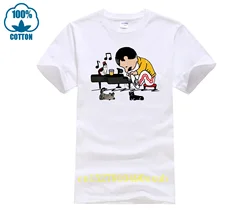 Hot man t-shirt Freddie Mercury playing piano with cat shirt woman shirt