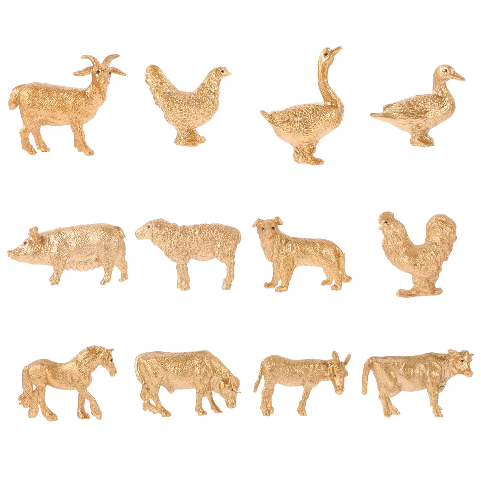 

12 Pcs The Animal Farm Figurine Toys Mini Figures Animals Figurines PVC Small Miniature