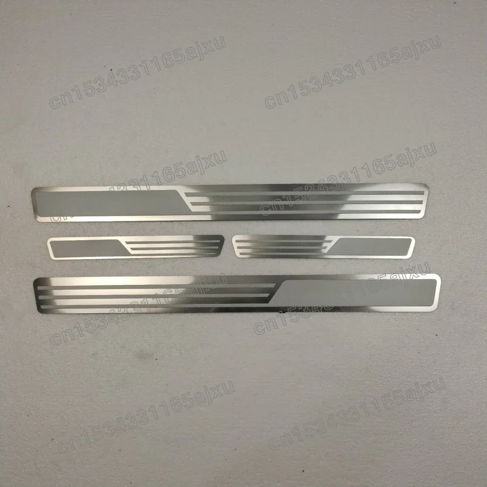 Car Door Protection Step Pedal Sill Scuff Plates Chrome Pads Thresholds Sticker Chromium For VW Volkswagen Passat B5 B6 B7