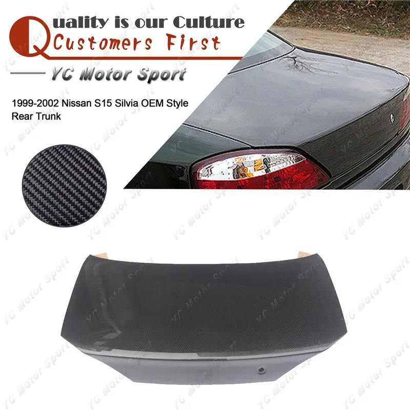 

Car Accessories Carbon Fiber OEM Style Rear Trunk Tailgate Fit For 1999-2002 S15 Silvia Trunk Bootlid with Key Hole