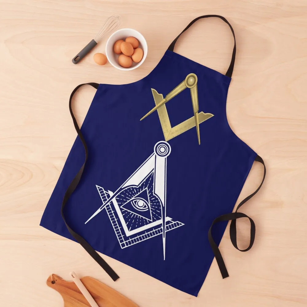 

Gold & Silver Masonic Emblem Apron professional kitchen Bib For Kitchen kitchen clothes for men with personal logo Apron