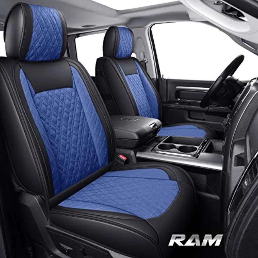 

Чехлы для автомобильных сидений Dodge Ram 2009-2026 1500, 2010-2026 2500, 3500 Classic, Bighorn, Longhorn, Laramie, Tradesman, синие, полный комплект