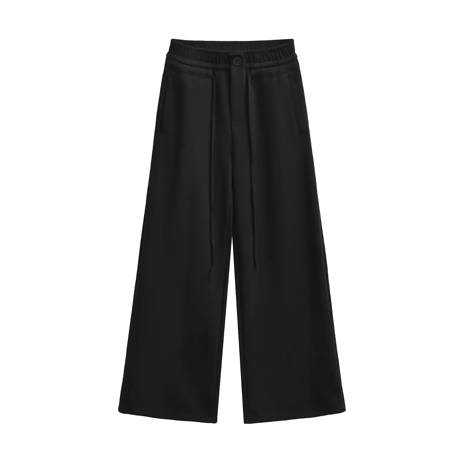 아메리칸 슬레 하이웨이스트 끈 팬츠 여성용 스트레이트 레그 레이지 슬레 스포츠 롱 팬츠