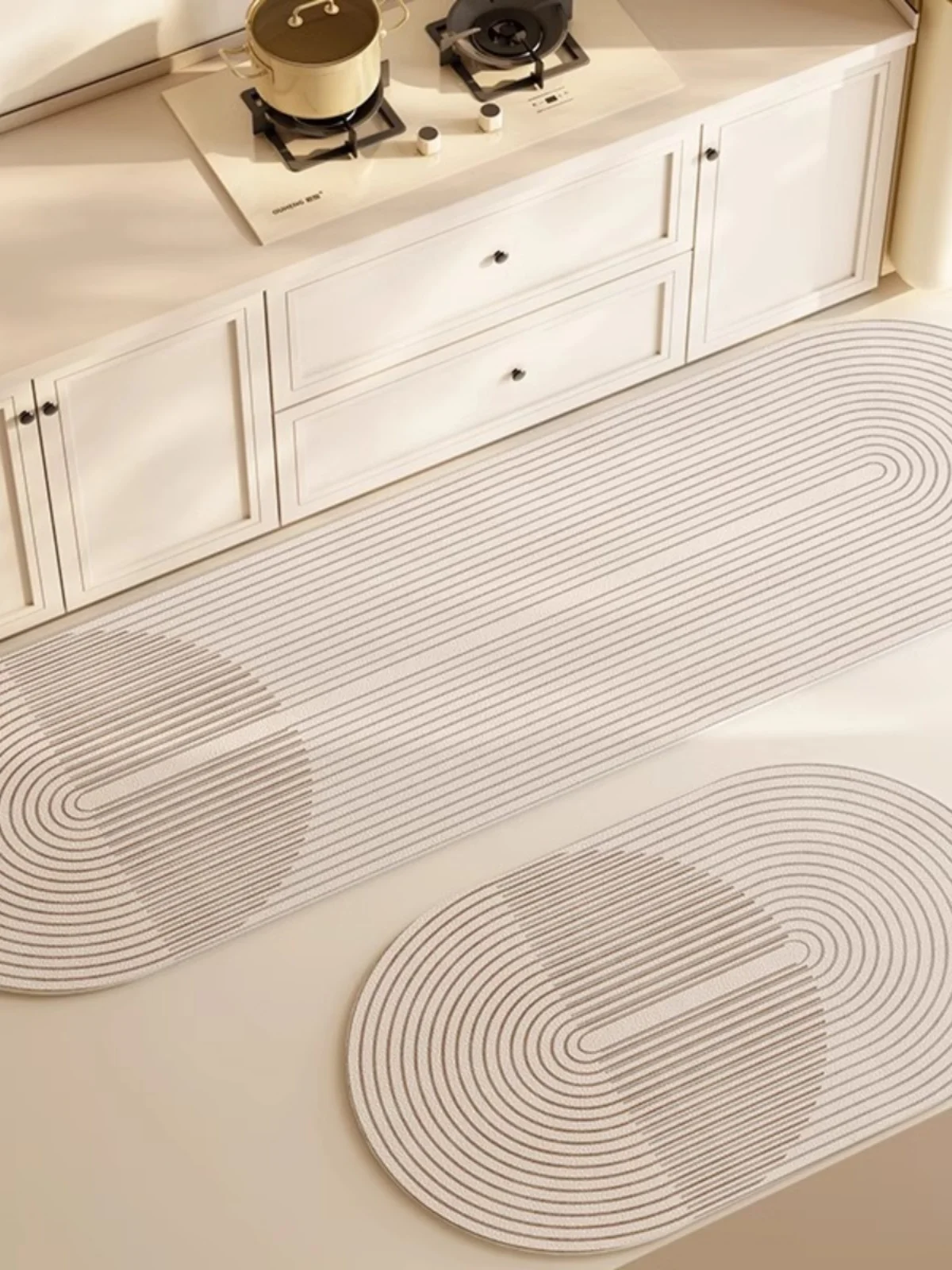 

Eco-Friendly Kitchen Floor Mat Long Strip ape Oval Patterned Slip-Resistant Oil-Resistant Easy to Clean Silicon Dinosaur Rug