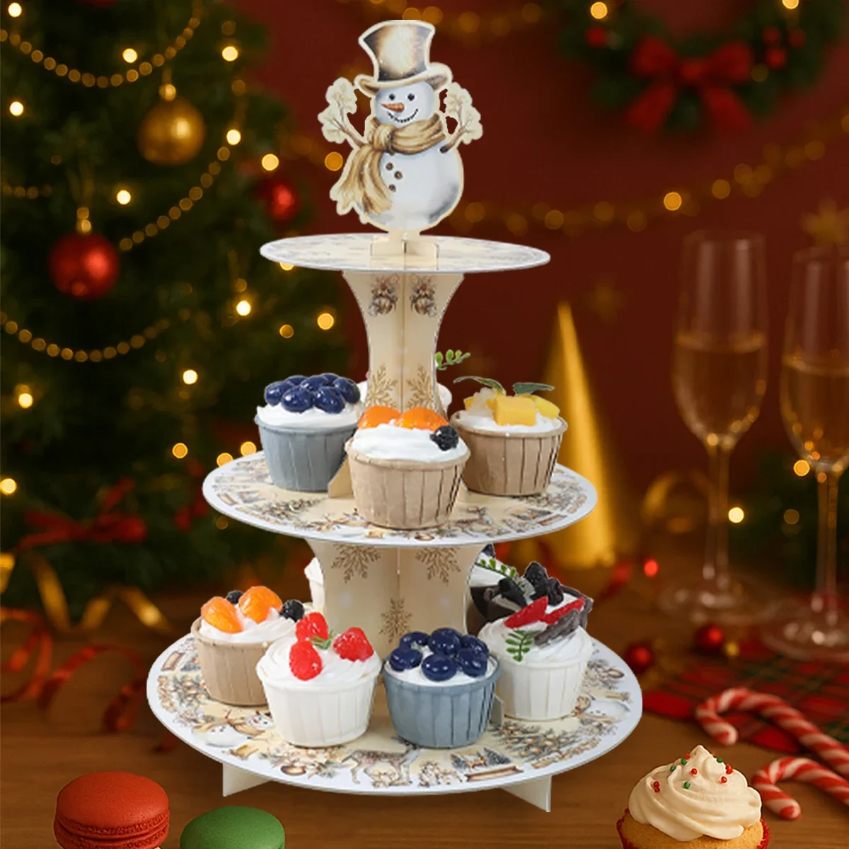 3 الطبقة كعكة عيد الميلاد حامل عيد الميلاد الديكور للمنزل 2025 كعكة الحلوى حامل عيد الميلاد زخرفة نافيداد ناتال السنة الجديدة هدية 2026 #5
