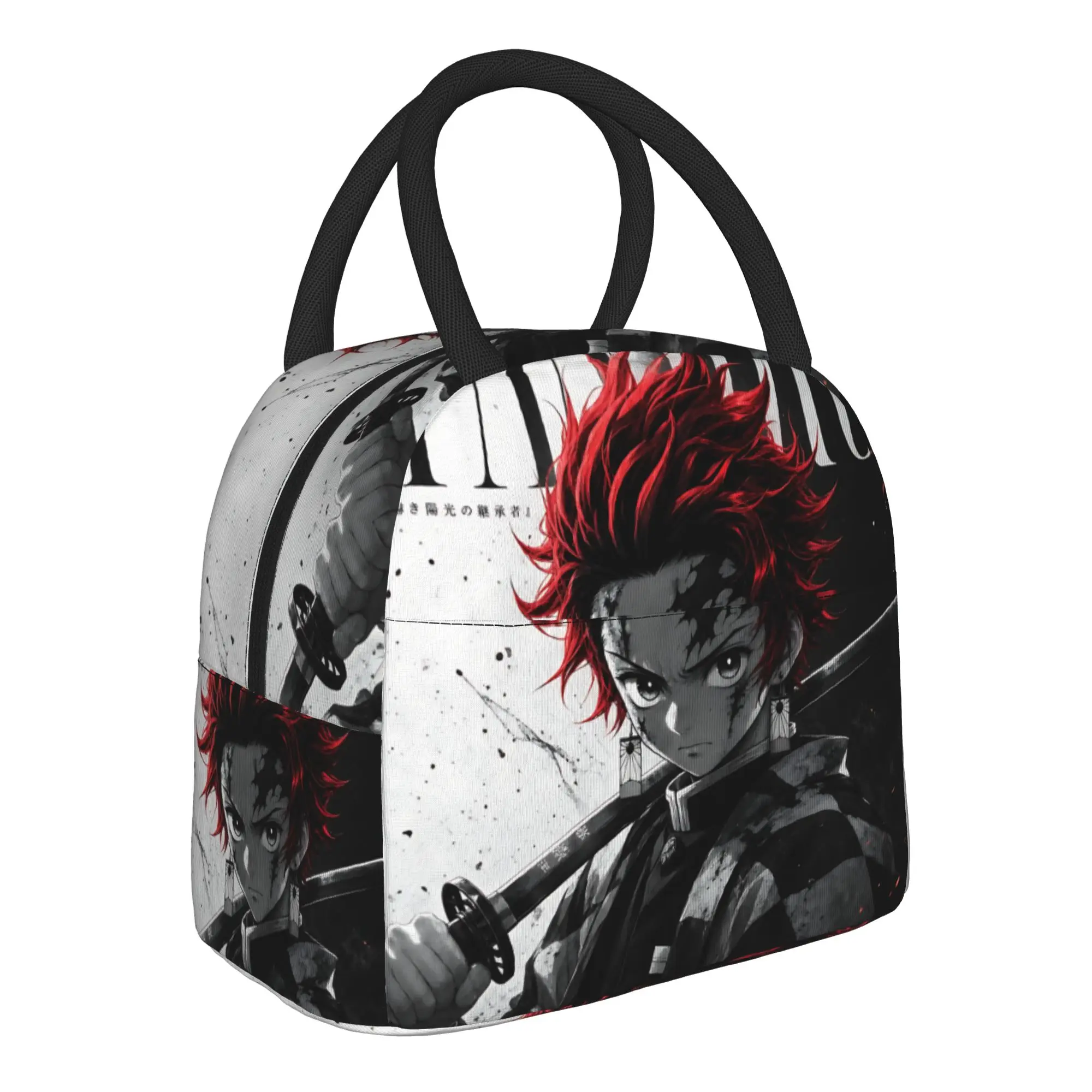 Halloween Demon Slayer Insulated Lunch Bag Insulation Bento Pack Rice Bag  bolsa Student Bento Lunch Handbag Insulation
