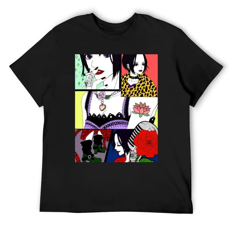Trend Summer 2025 Cosplay Neutral Black and White Nana Osaki Unisex T-Shirt Black Stones Manga Anime Graphic Tee Shirt All Sizes view 3