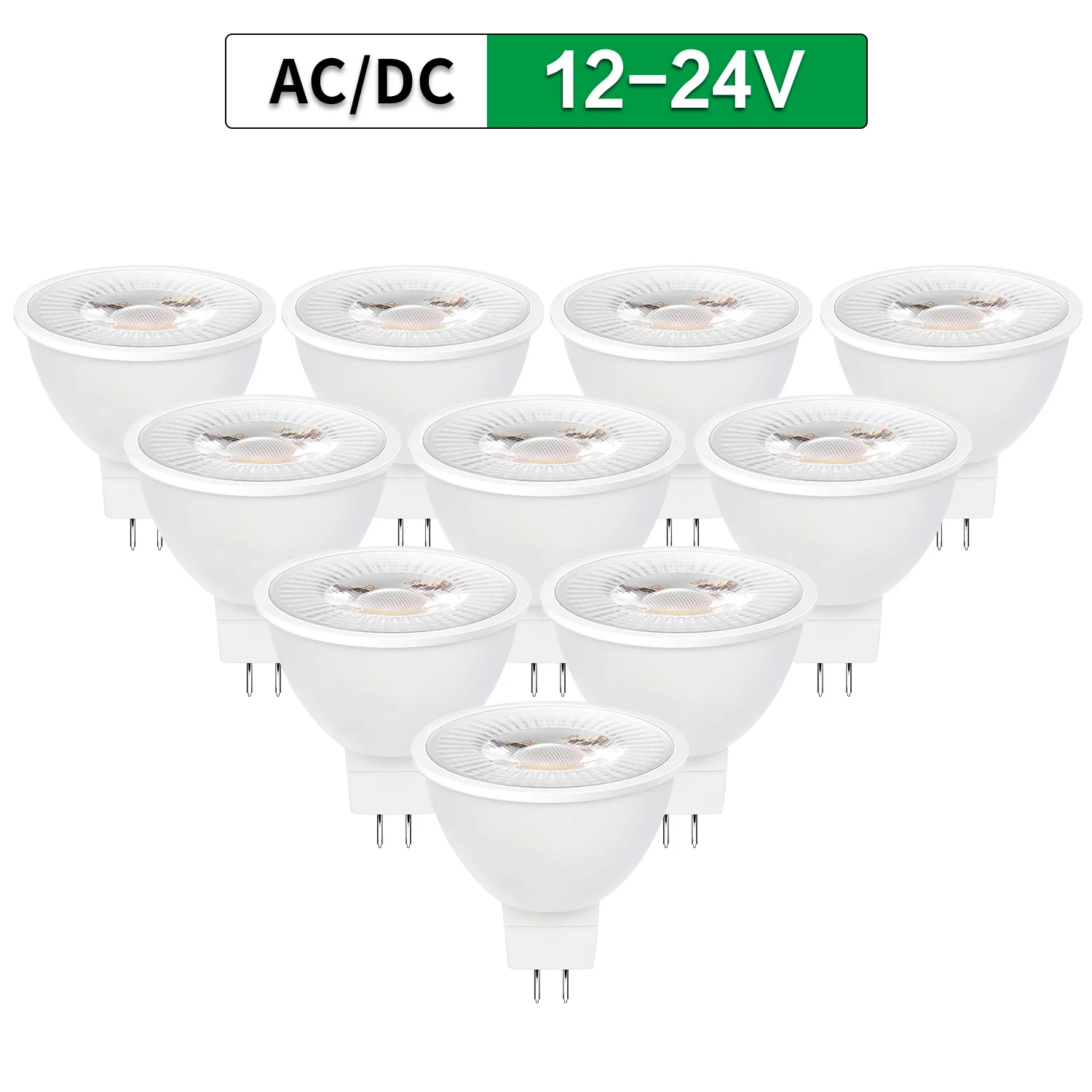 

10Pcs MR16 LED Spotlight 5W 7W AC/DC12-24V 3000/4000/6000K 100° Degrees bombillas LED BulbMR16 Lampada Spot light