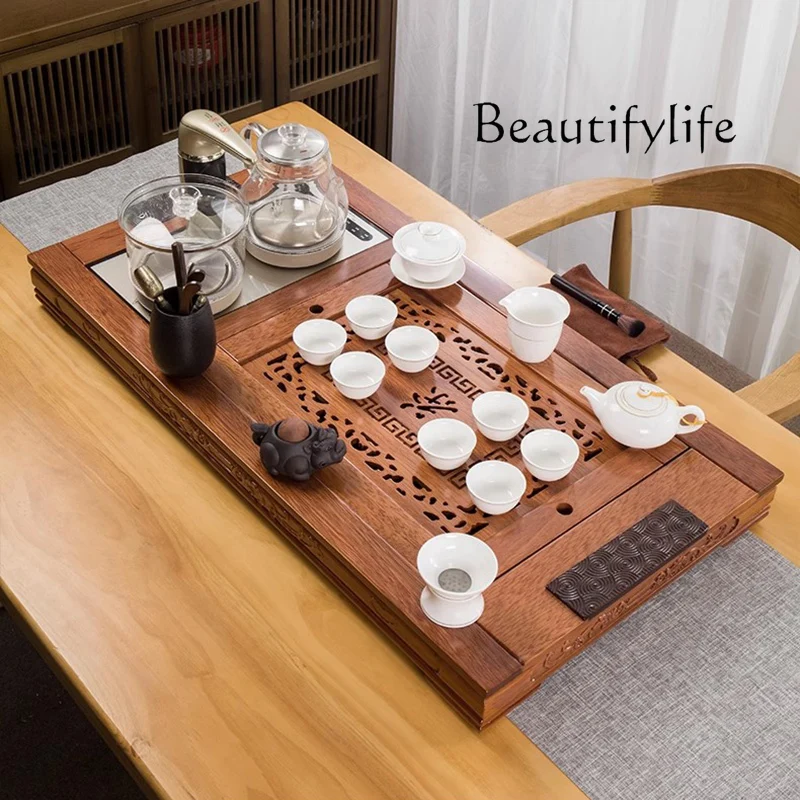 

X Стол для хранения, поднос для чая, прямоугольный кофейный деревенский деревянный горшок, поднос для чая, аксессуары, китайский гостеприимство, банджа Мадера, домашний продукт