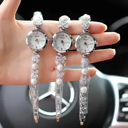 Luxury Diamond Bracelet Women's Watch Unique Small Dial Quartz Waterproof Steel Band Elegant Watch for Wife Gift Relogio