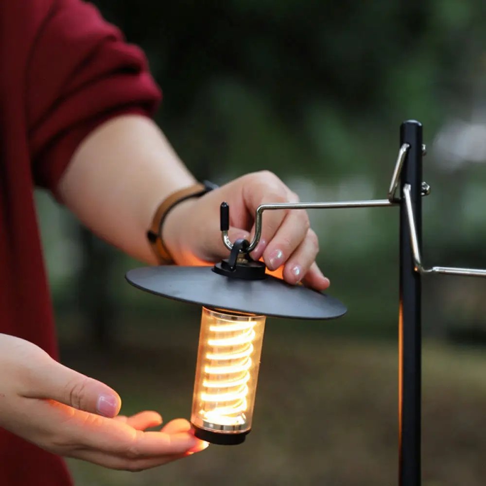 Outdoor Camping Light Support For Hike Mount Foldable Aluminum Lamp Pole Portable Desktop Bracket Hiking Lantern Hanger