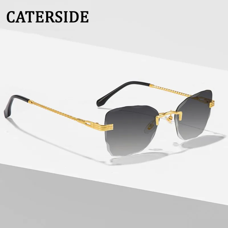 CATERSIDE-gafas de sol de ojo de gato para mujer, anteojos de sol femeninos de aleación de alta calidad, Retro, Vintage, gradiente, 2023