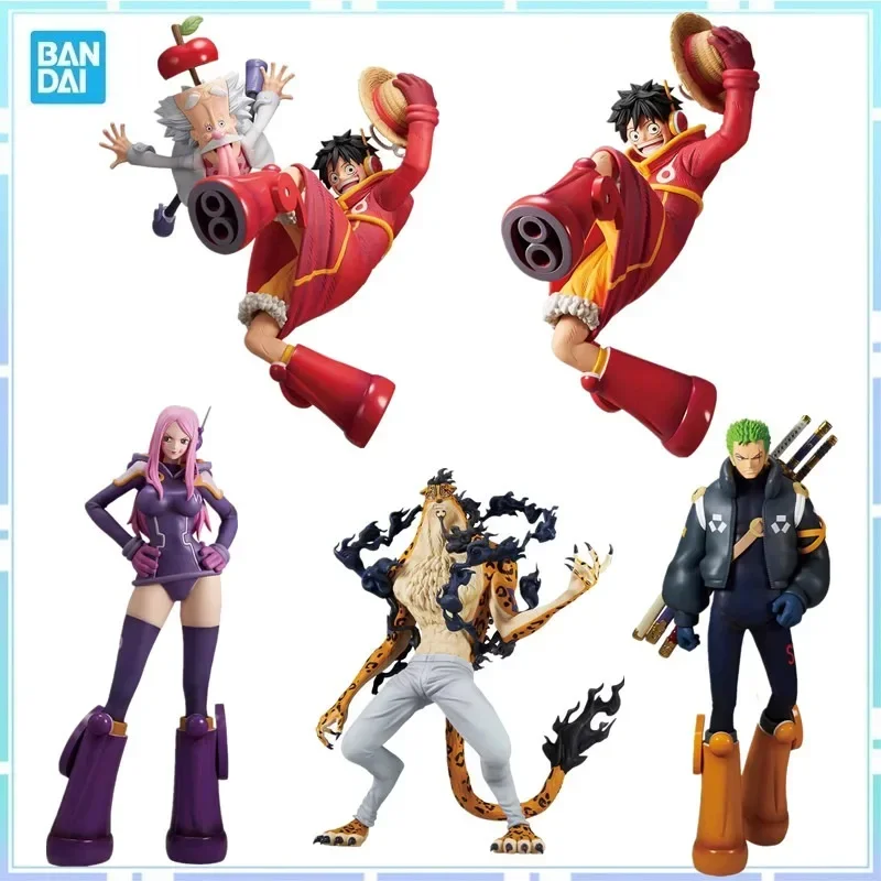 Bandai Original Anime One Piece Ichiban KUJI Lucci Luffy Bonney Zoro Vegapunk Seraphim S-Snake S-Eagle Bear Action Figure Toy