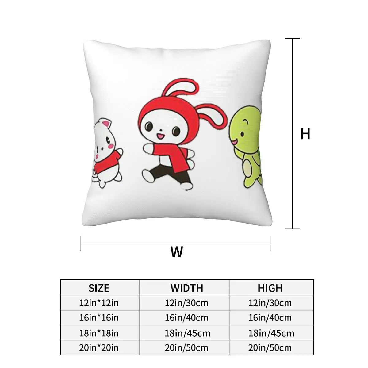 Jj Mikey Maizen 2 pcs Square Pillowcase Pillow Cover Cushion Decor Comfort Throw Pillow for Home Sofa