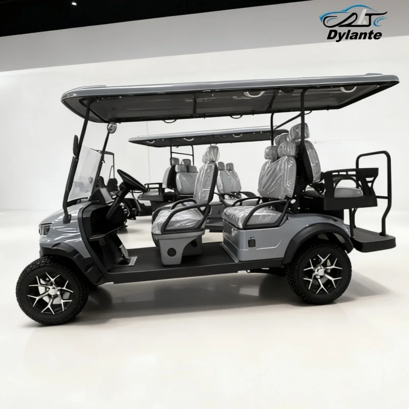 2025 الصين رائجة البيع 4000/5000/7000 واط سيارة جولف 6 مقاعد 4 عجلات عربة جولف كهربائية فاخرة 4 + 2 مقاعد للبيع التسليم السريع #6