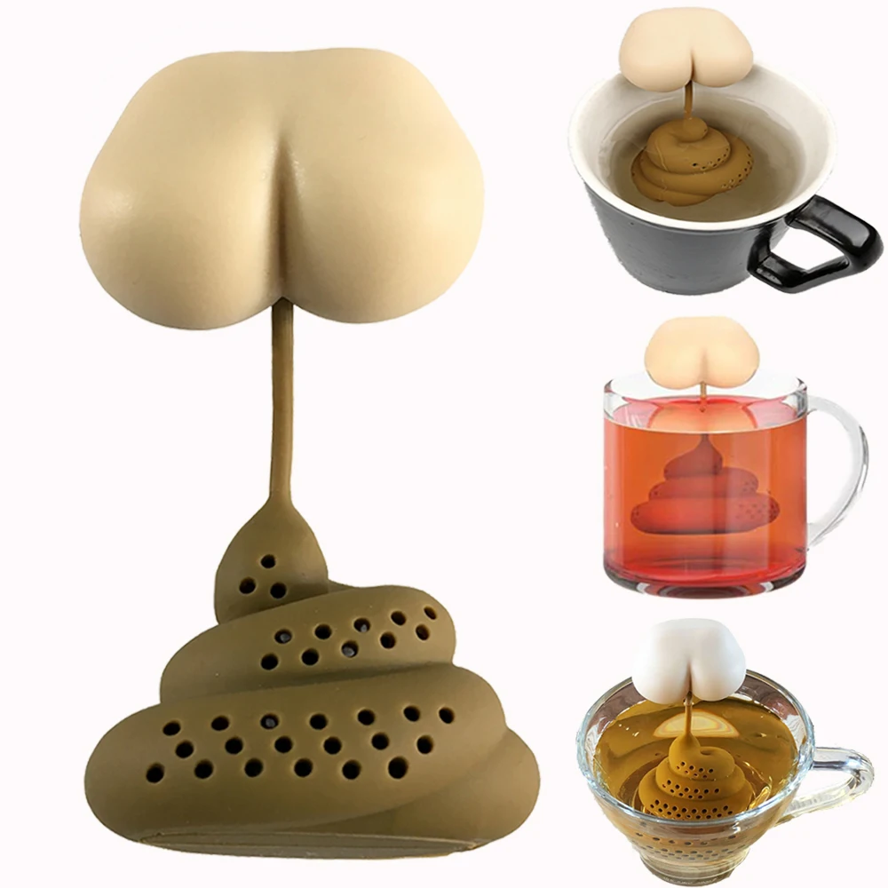 Tea Infuser Sieve Poop Tea bags Infusor Filter Spice For Tea Brewing Diffuser Tea Strainer Creative Funny Tea Maker Accessories