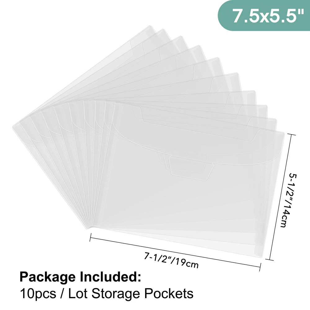 14x19cm Clear Stamp & Die Storage Bags Resealable Plastic Envelopes Pockets for Cutting Dies Stencil Crafts Organizer Holder