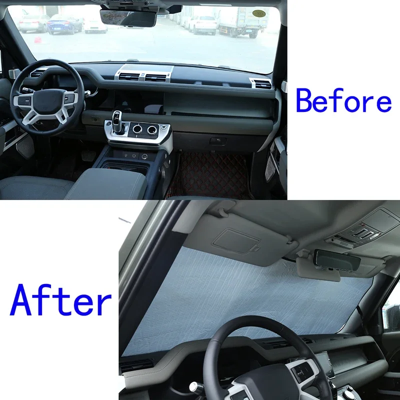 

For 2004-2024 Land Rover Defender 110 130 car front windshield full window glass sun shield car interior protection accessories