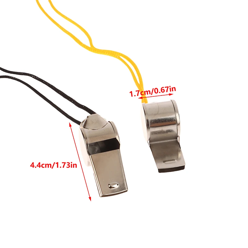 5 Stuks Luid Metalen Fluitje Rvs Fluitjes Met Lanyard Slijtvaste Scheidsrechters Fluitje Coaches Badmeester Survival Sport