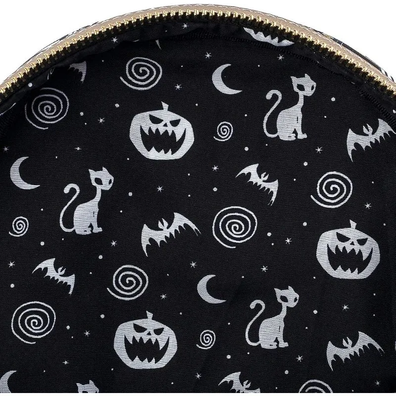 Loungefly Disney Nightmare Before Christmas Tarot Card AOP Womens Double Strap Shoulder Bag Purse Mini Backpacks