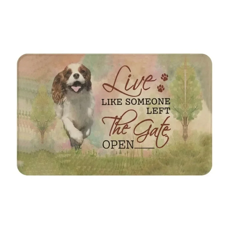 Animals Doormats 3D Graphic Cavalier King Charles Spaniel Live Like Someone Left Doormat Flannel Dog Carpets Dropshipping