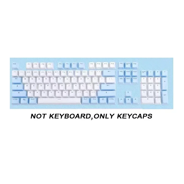 NONE 104 Stück ABS Universal mechanische Tastatur Tastenkappen ergonomische leere Tastenkappen für Cherry MX Tastatur Ersatz OEM hintergrundbeleuchtete Tastenkappe 9