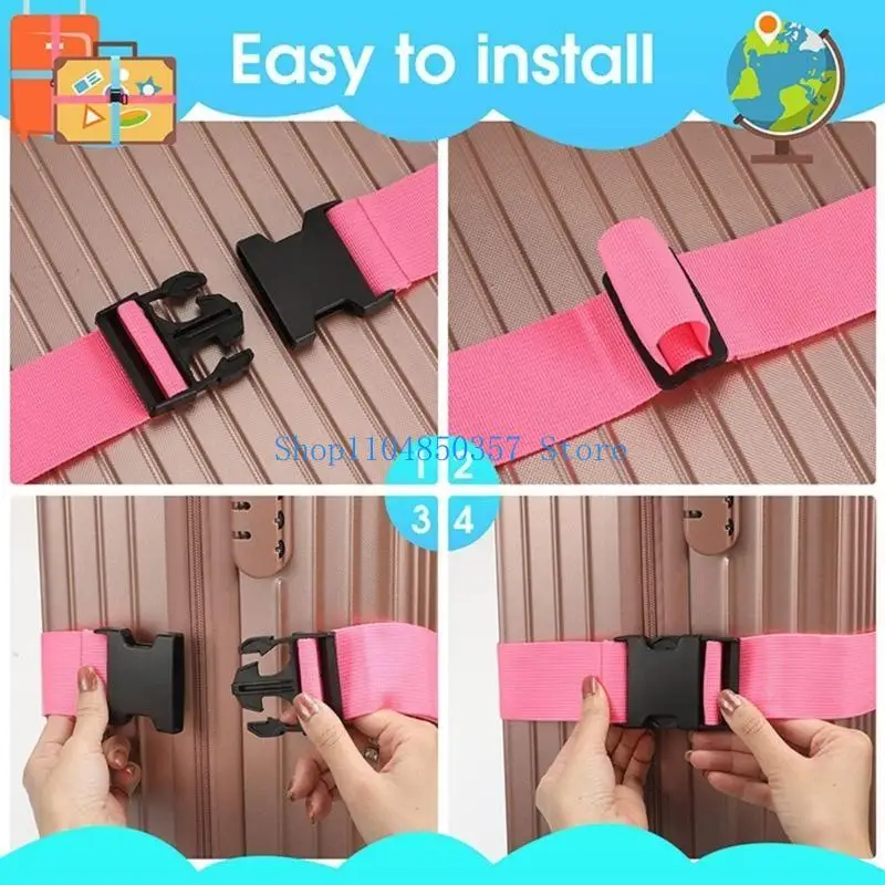 652F Luggage Strap with Quickly Release Buckles Adjustable Suitcases Belts Enduring