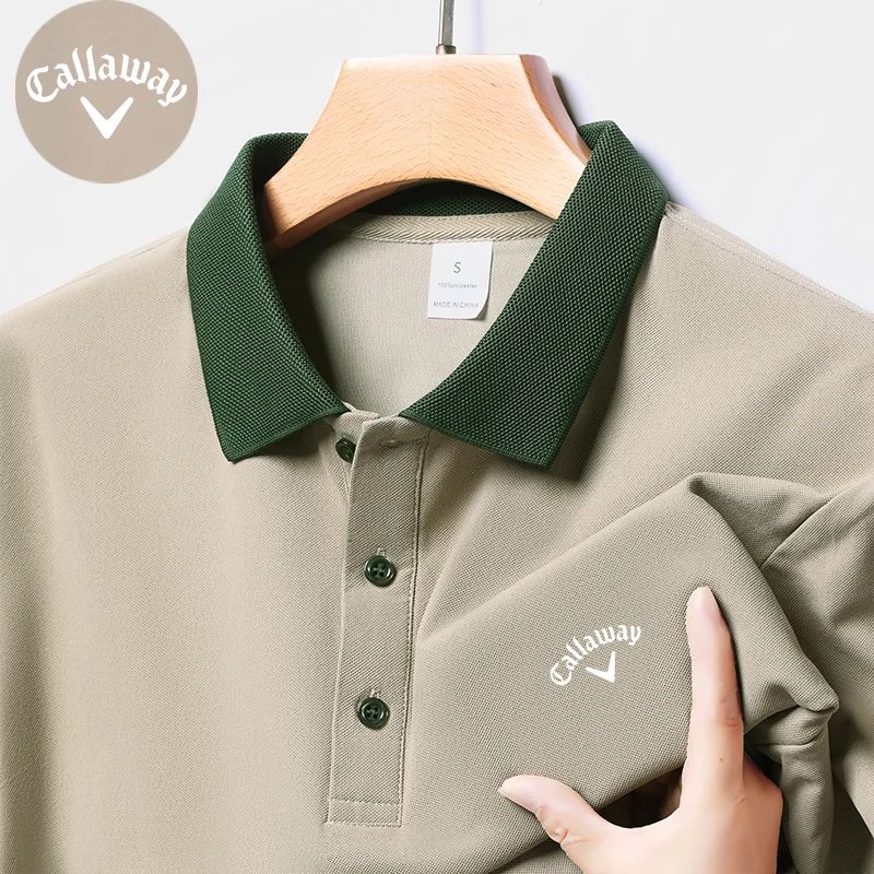 Men's Polo Shirt with Exquisite Embroidery CALLAWAY Summer Cool Business and Casual Style Breathability Polo Shirt For Men
