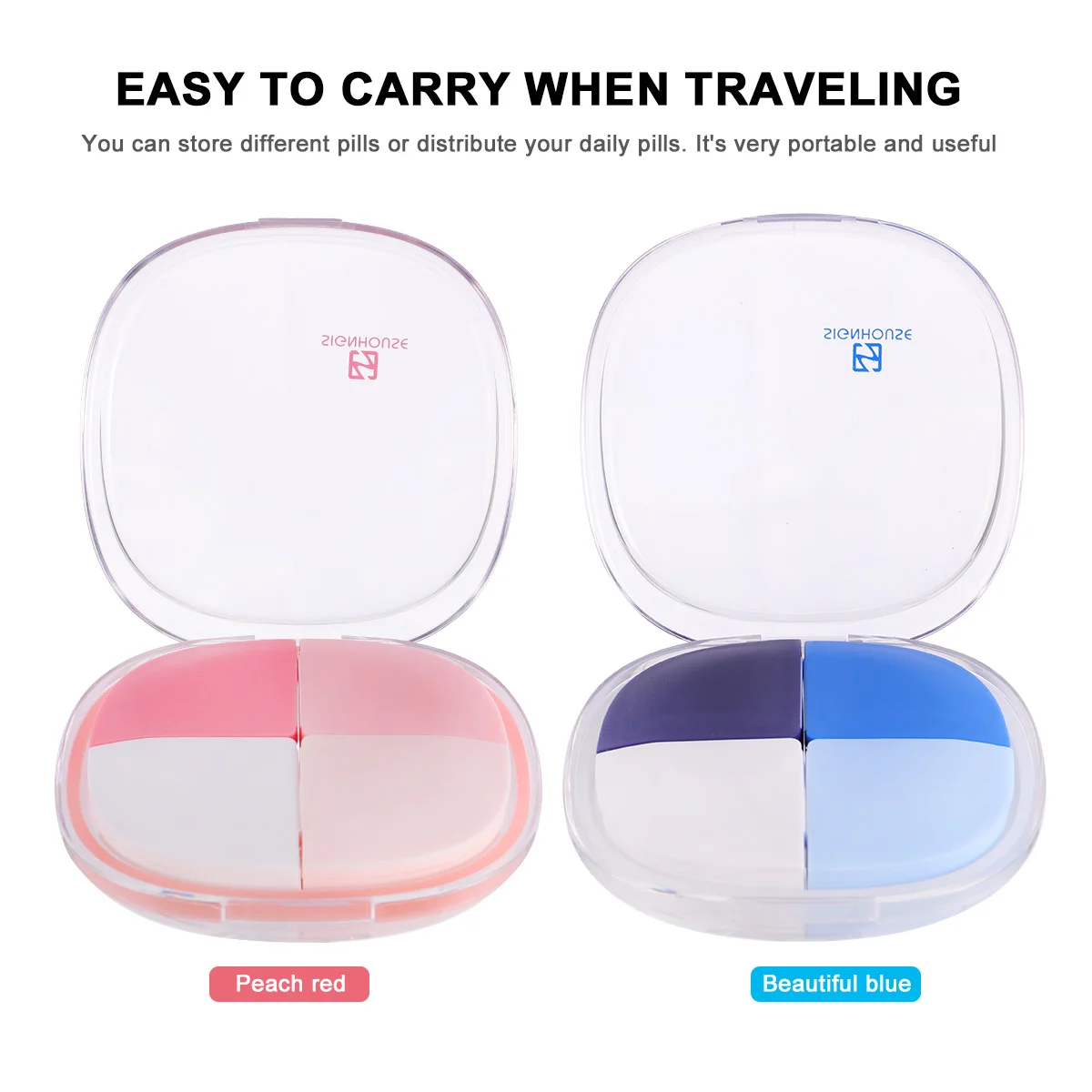 Medication Container 4 Compartments Medicine Box Pill Storage Case Travel Organizer