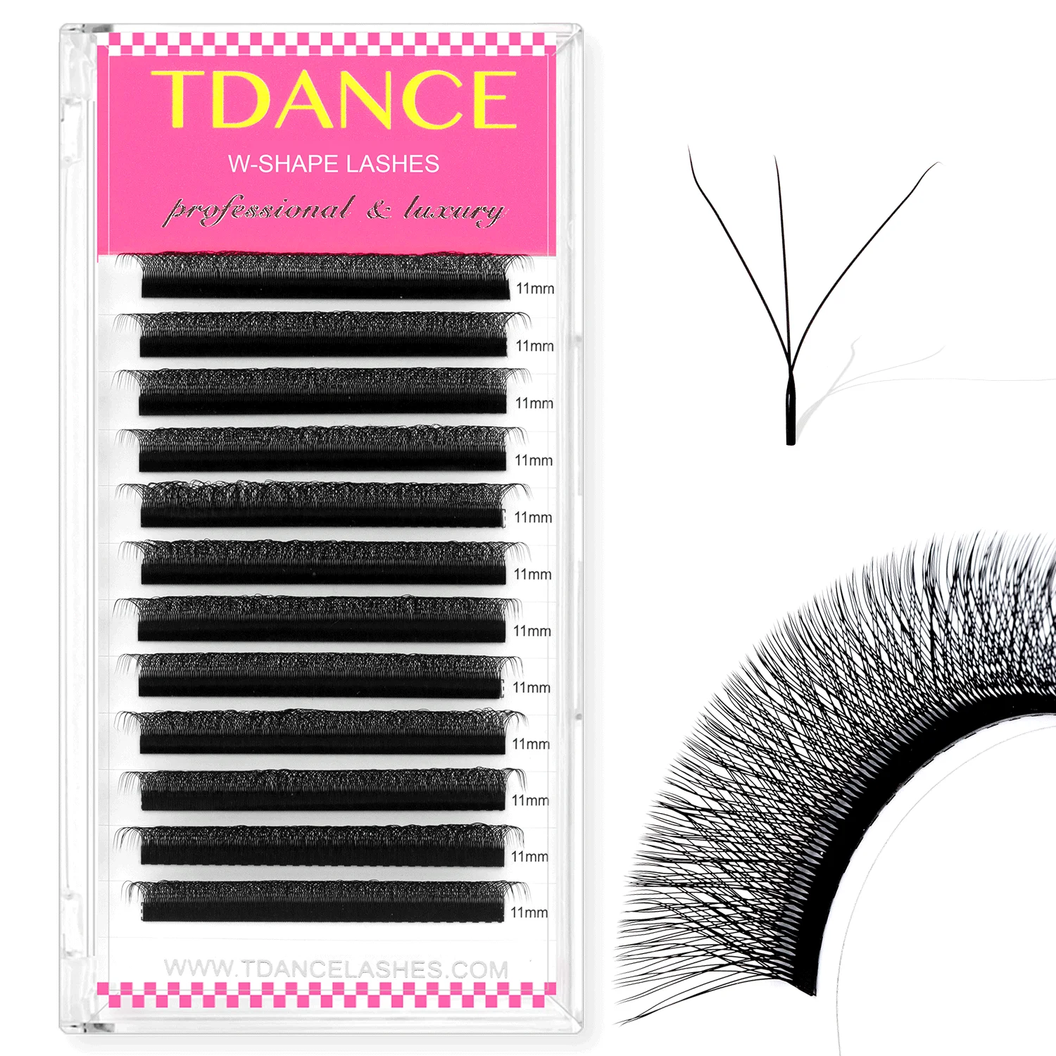TDANCE 3D 4D 5D 6D Premade Fans Wimperverlenging W Stijl Faux Nertsen Natuurlijke Zachte Bloom Lash Automatische Bloei Volume Wimpers