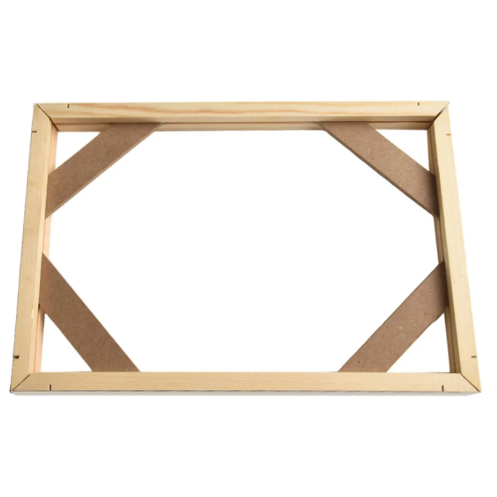 Natural Wood Frame Assembly Kit for Canvas Art Supporting Wall Mounting and Tabletop Display Options Multiple Sizes