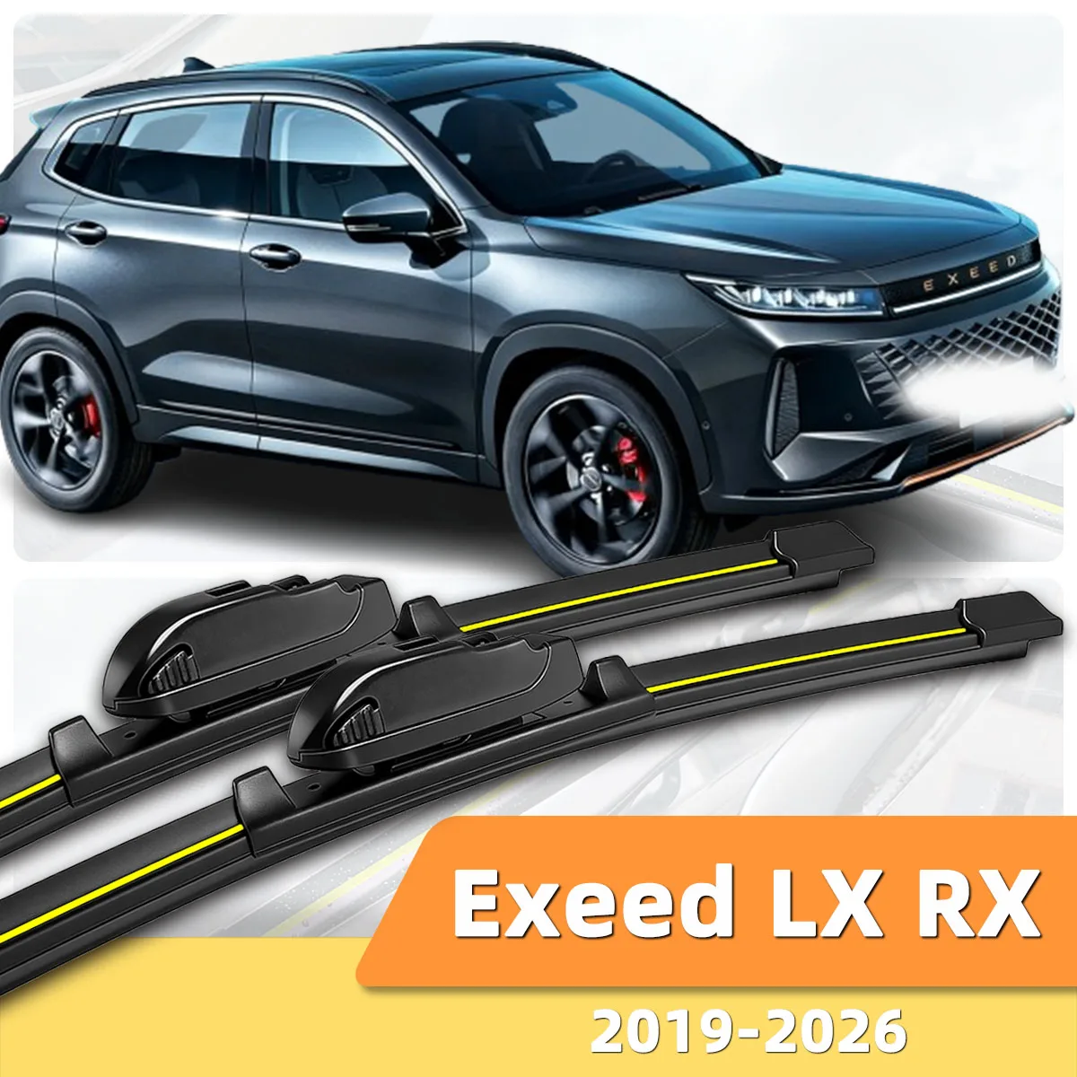 

2 шт. автомобильные дворники для Chery Chirey Exeed LX RX (2019-2026) из натурального каучука, бесшумные, двусторонние, с высокой четкостью очистки