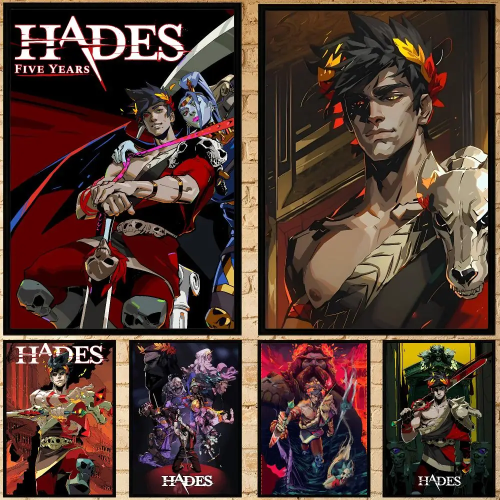 game Hades Poster Poster HD Waterproof Self-adhesive Art Print Wall Decor for Bedroom Living Room Gift