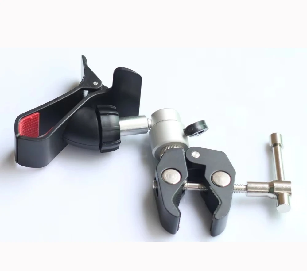 Unité de serrage + support universel adaptateur support pour trépied téléphone smartphone, pince supérieure au système de support de téléphone