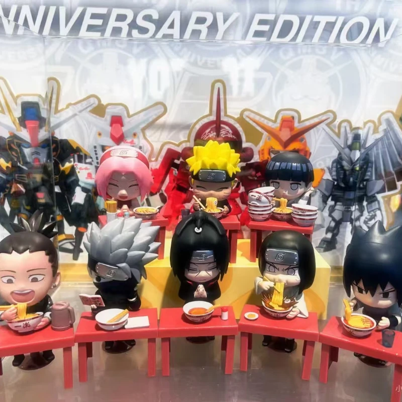 Caja ciega con temática de NARUTO Ramen, versión Q de adorno de mesa, muñeca Uzumaki Naruto, juguetes, regalo de vacaciones, periféricos de Anime