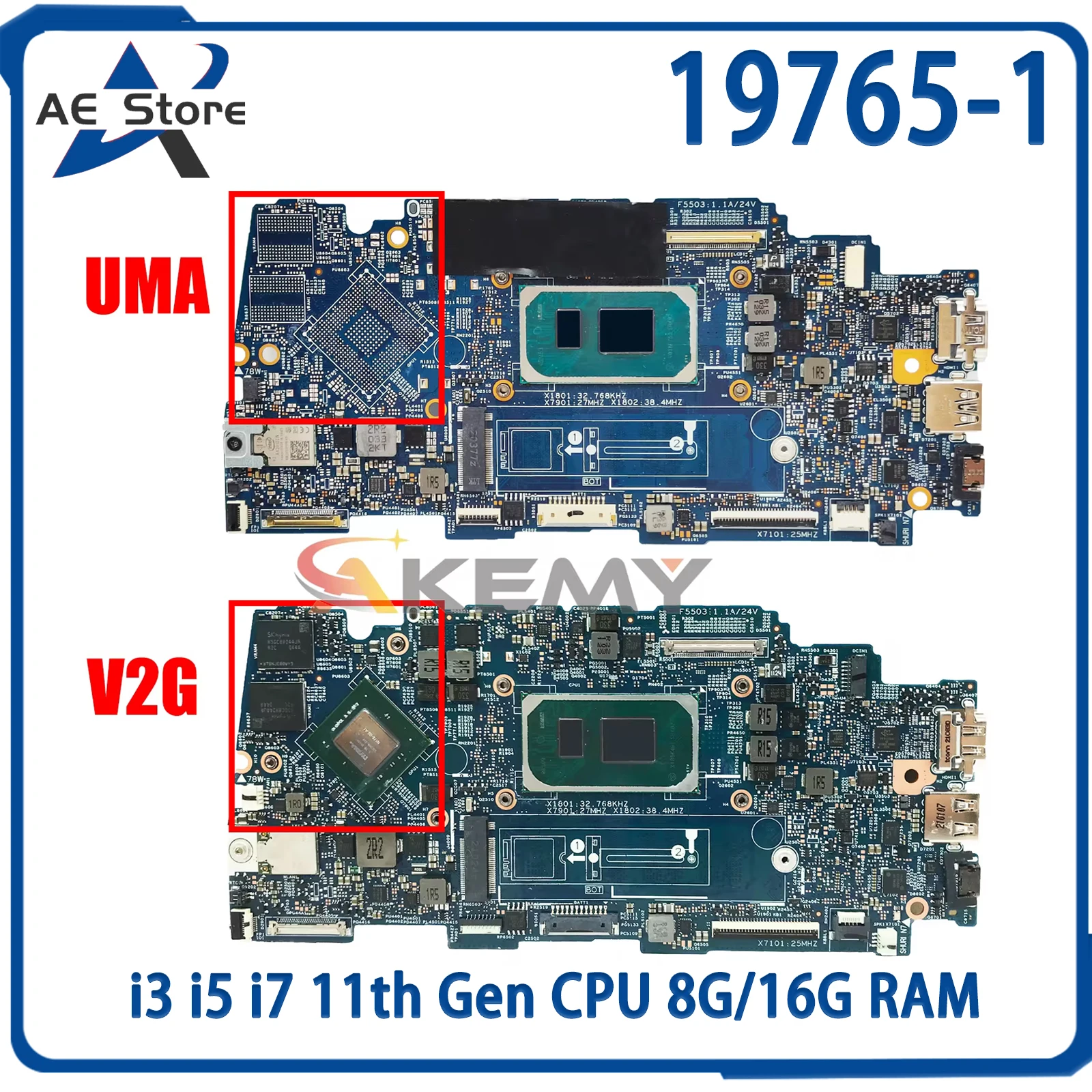 

AE 19765-1 Laptop Motherboard For DELL Inspiron 7400 7300 5301 09JX16 0X49H6 Mainboard With i3 i5 i7 11th Gen CPU 8G/16G RAM