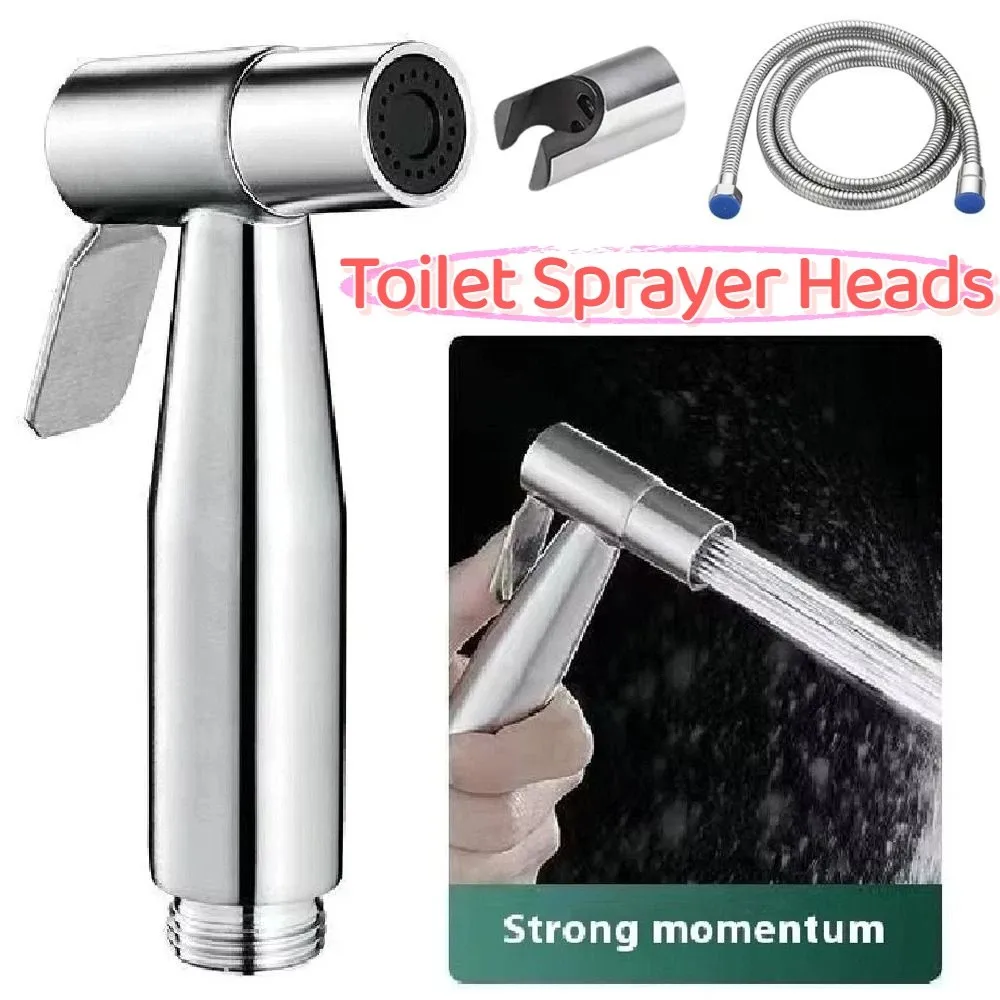 

High Pressure Handheld Bidet Sprayer Set Stainless Steel Self Cleaning Toilet Sprayer Heads Non-leakage Flexible Hose
