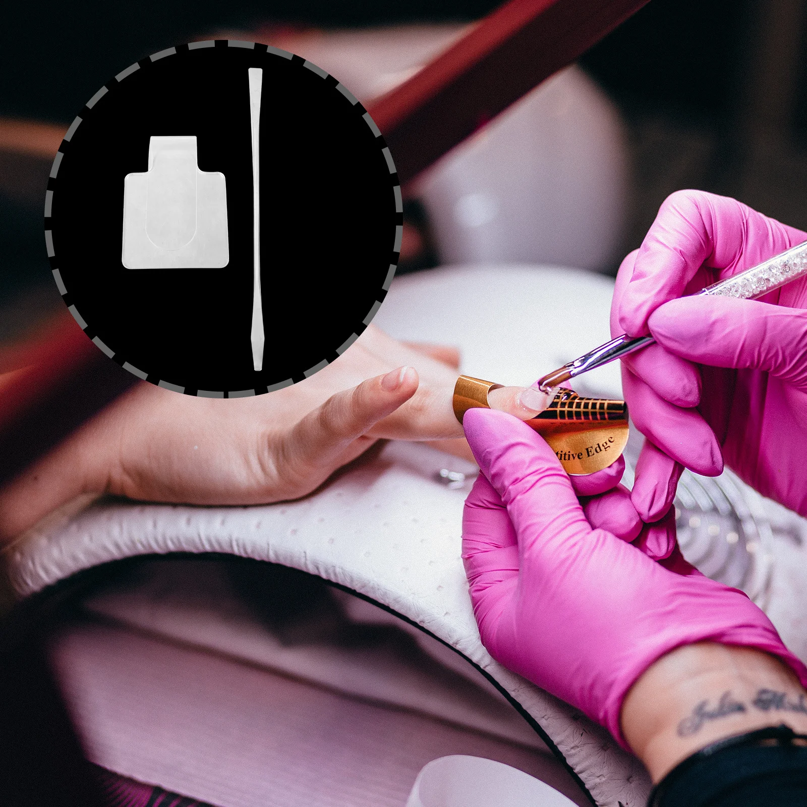 2 個のアクリルメイクアップパレット透明ハンドヘルドパレット人間工学に基づいたミキシングボードカスタムファンデーション口紅サロン用