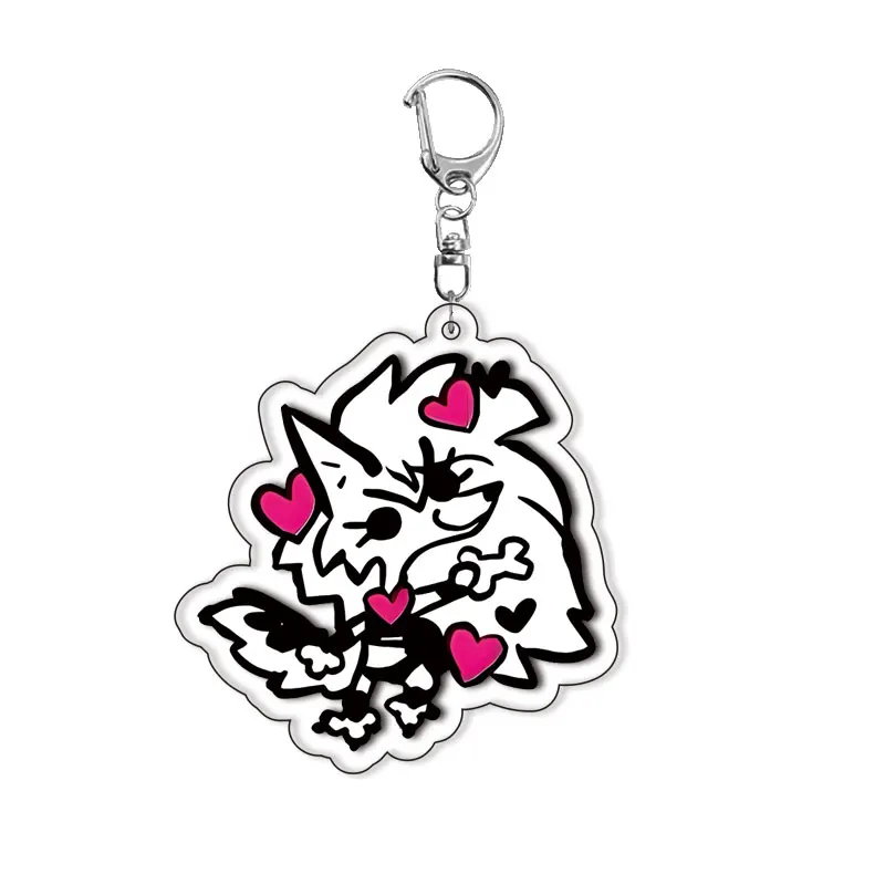 الرسوم المتحركة Hazbin فندق جميع الشخصيات المفاتيح مفتاح سلسلة حلقة للملحقات حقيبة الكرتون قلادة كيرينغ المشجعين الأصدقاء الهدايا