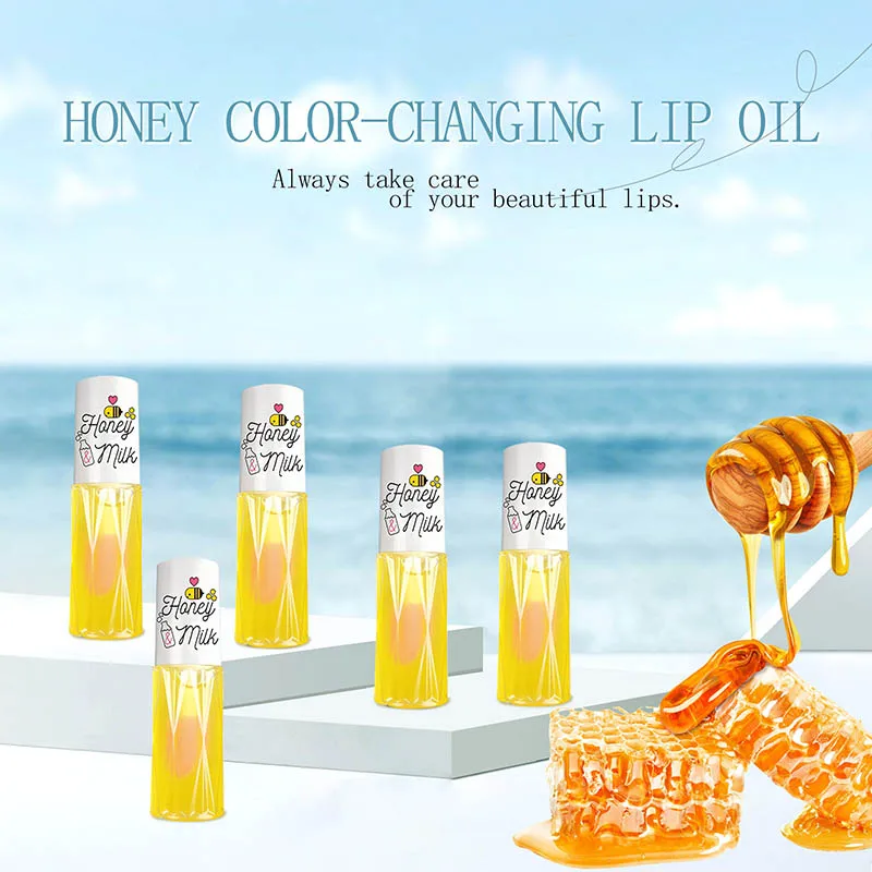 36Pcs Honey Milk Lip Oil Color Changing Vitamin E High Hydration Lips Moisturizing Lip Oil Lips Care Lips Makeup Wholesale