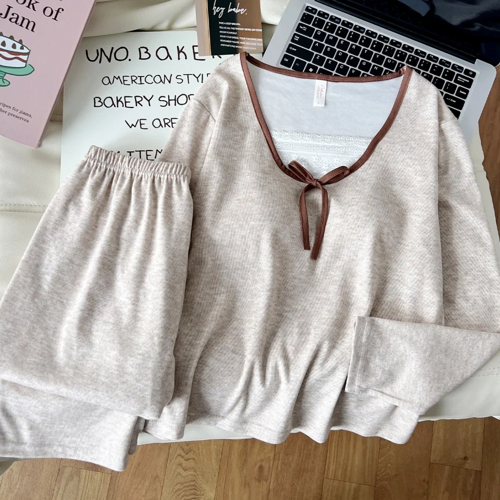 

Комплекты женской одежды, новая осенняя ночная рубашка с длинными рукавами для женщин, пижамы, одежда для сна, женская одежда, пижама Femme