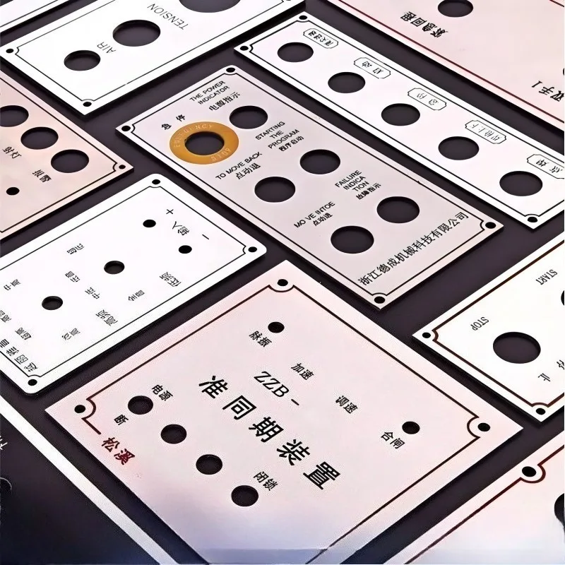Custom Stainless Steel Corrosion Mechanical Equipment Operation Control Panel, Aluminum Alloy Oxidation Sandblasting Nameplate